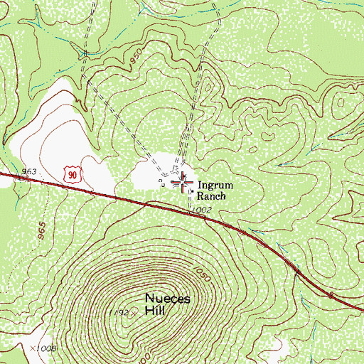 Topographic Map of Ingrum Ranch, TX