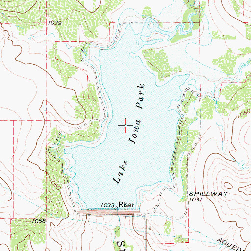 Topographic Map of Lake Iowa Park, TX