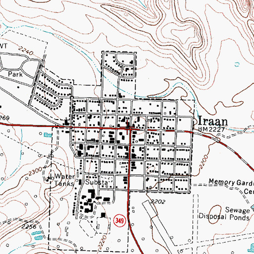 Topographic Map of Iraan, TX