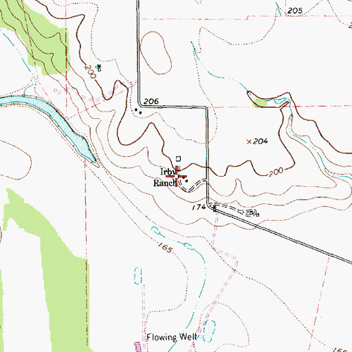Topographic Map of Irby Ranch, TX