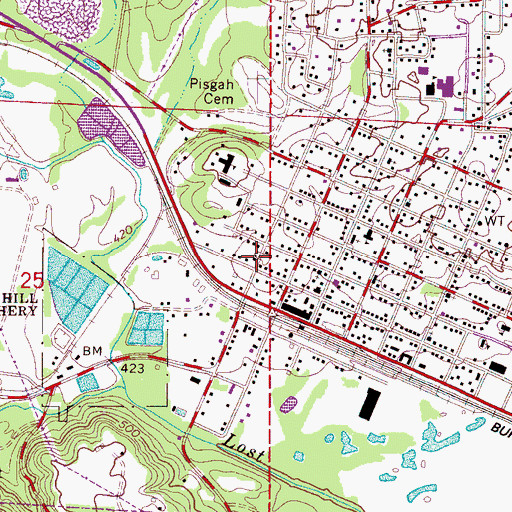 Topographic Map of Bynum Drift Mine, AL