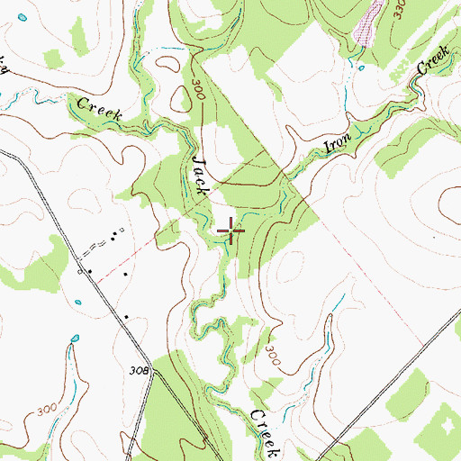 Topographic Map of Iron Creek, TX
