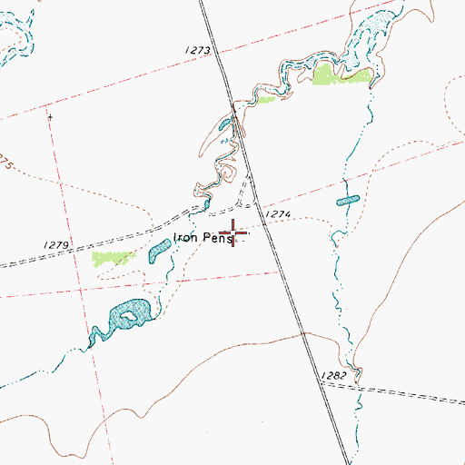 Topographic Map of Iron Pens, TX