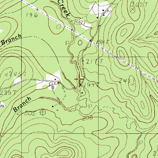 Topographic Map of Irving Branch, TX
