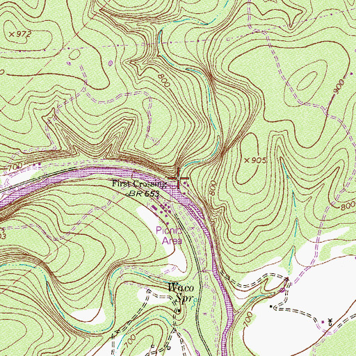 Topographic Map of Isaac Creek, TX