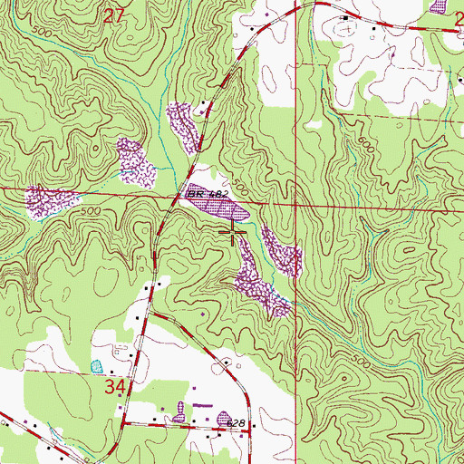 Topographic Map of Banner Mine, AL