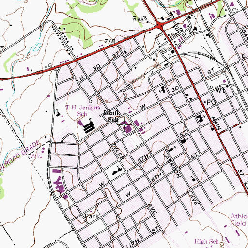 Topographic Map of Isbill School, TX