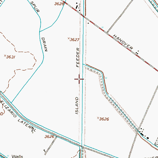 Topographic Map of Island Feeder, TX