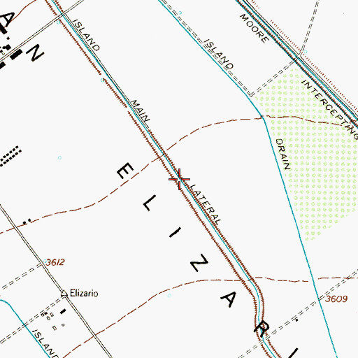Topographic Map of Island Main Lateral, TX