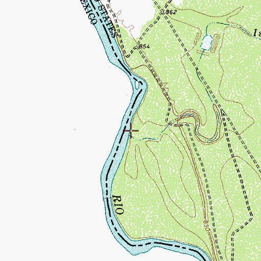 Topographic Map of Isleta Creek, TX