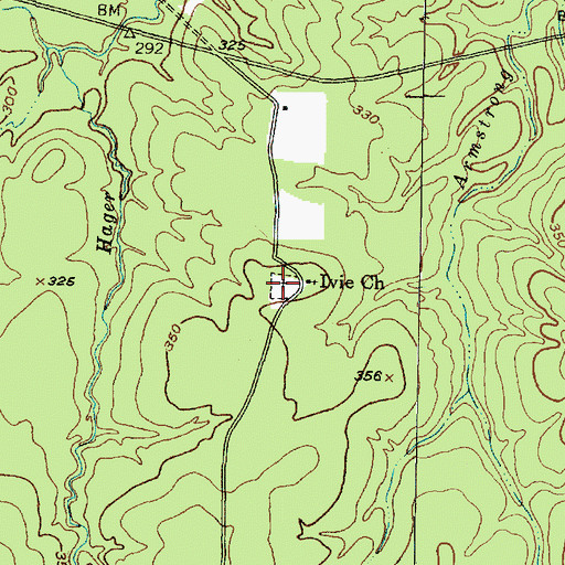 Topographic Map of Ivie Church, TX
