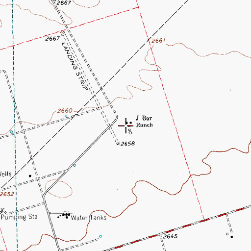 Topographic Map of J Bar Ranch, TX