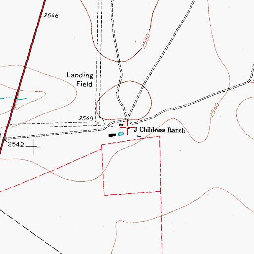 Topographic Map of J Childress Ranch, TX