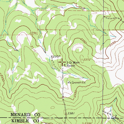 Topographic Map of J D Murr Ranch, TX