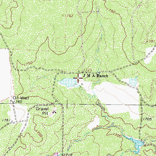 Topographic Map of J M A Ranch, TX