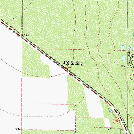 Topographic Map of J N Siding, TX