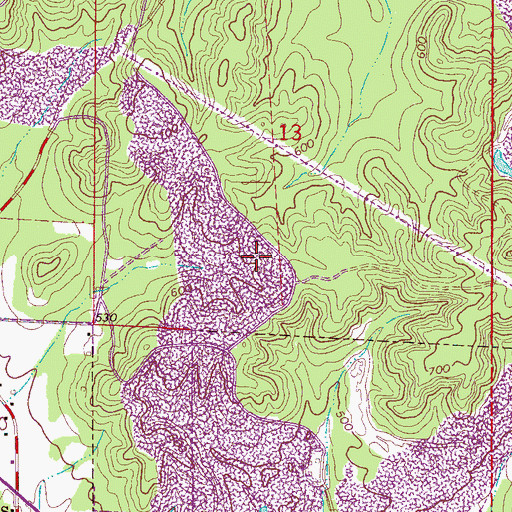Topographic Map of Hope-Galloway Mine, AL