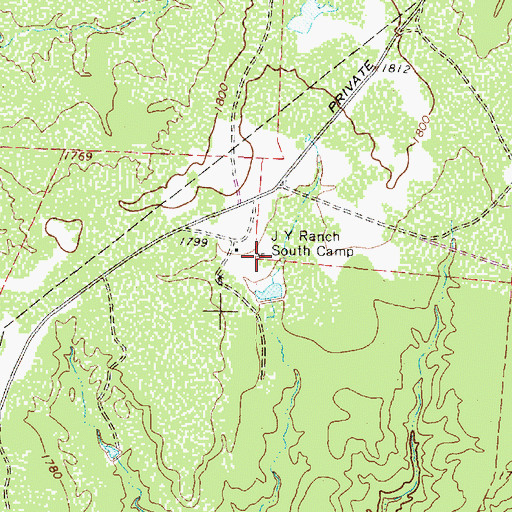 Topographic Map of J Y Ranch South Camp, TX