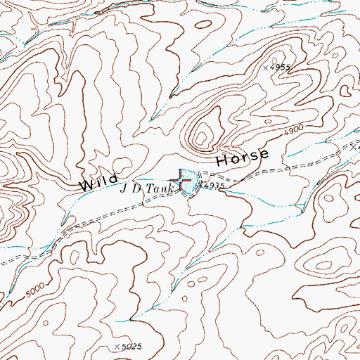 Topographic Map of JD Tank, TX
