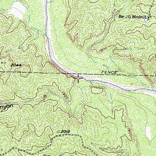 Topographic Map of JTH Canyon, TX