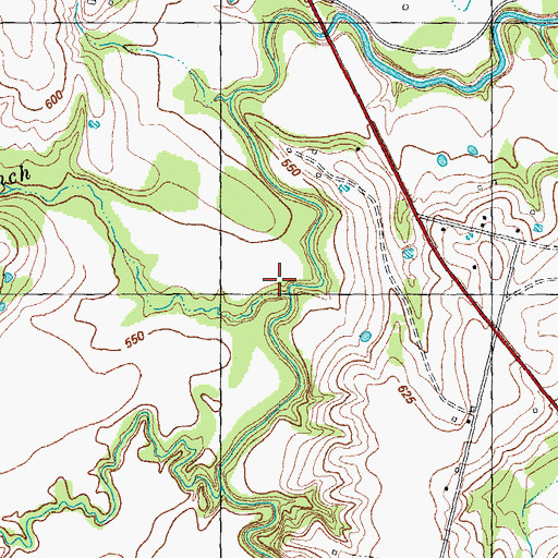 Topographic Map of Jack Branch, TX