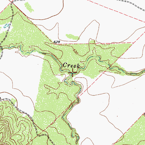 Topographic Map of Jack Creek, TX