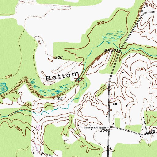 Topographic Map of Jack Creek, TX