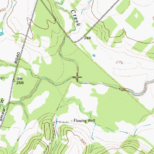 Topographic Map of Jack Creek, TX