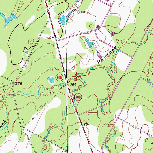 Topographic Map of Jack Hand Branch, TX