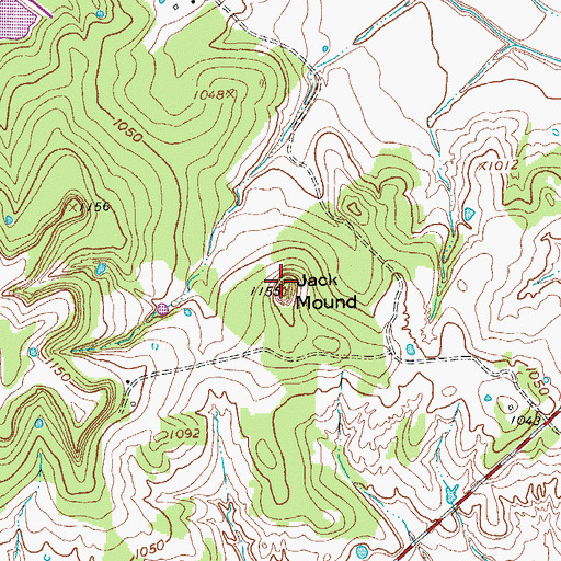 Topographic Map of Jack Mound, TX
