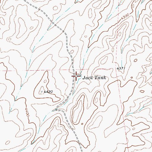 Topographic Map of Jack Tank, TX