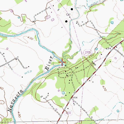Topographic Map of Jacks Creek, TX