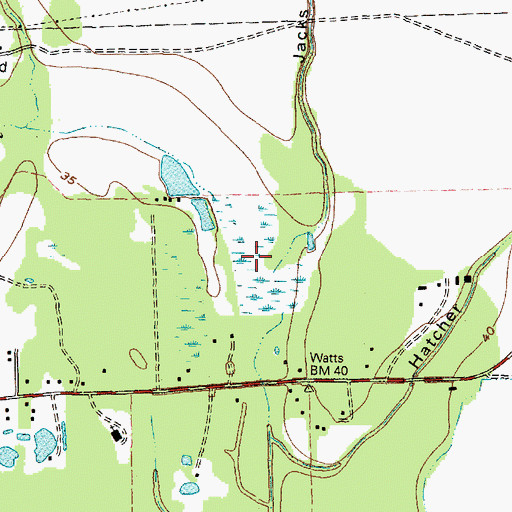 Topographic Map of Jacks Gully, TX