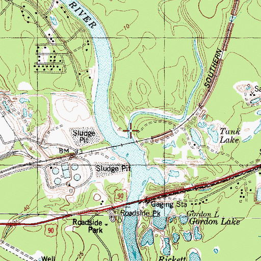 Topographic Map of Jackson Bayou, TX
