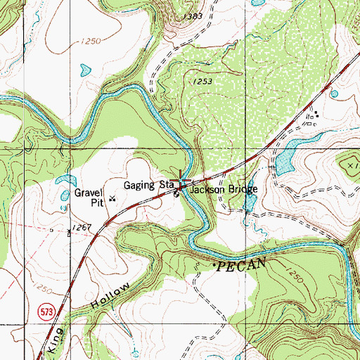 Topographic Map of Jackson Bridge, TX