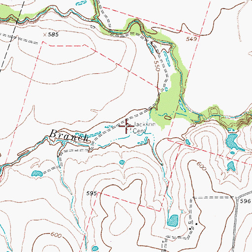 Topographic Map of Jackson Cemetery, TX