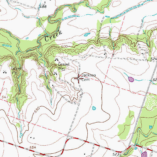 Topographic Map of Jackson Cemetery, TX