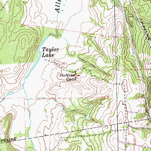 Topographic Map of Jackson Cemetery, TX