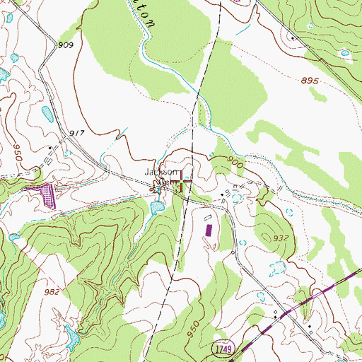 Topographic Map of Jackson Cemetery, TX
