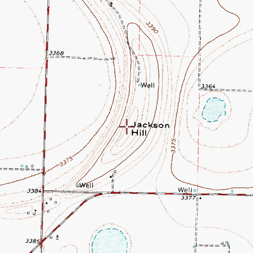 Topographic Map of Jackson Hill, TX