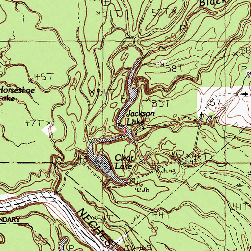 Topographic Map of Jackson Lake, TX