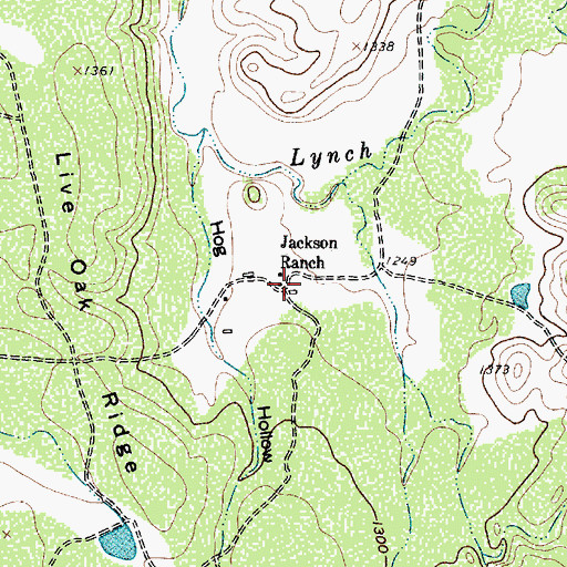 Topographic Map of Jackson Ranch, TX