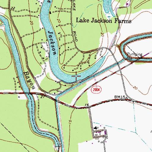 Topographic Map of Lake Jackson, TX