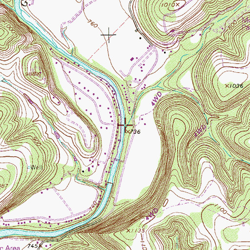 Topographic Map of Jacobs Creek, TX