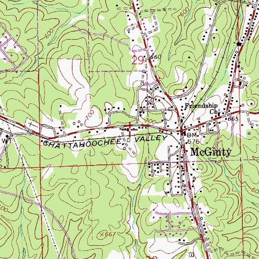Topographic Map of Bethlehem Baptist Church, AL
