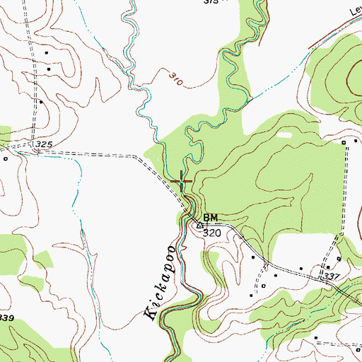 Topographic Map of Jake Creek, TX
