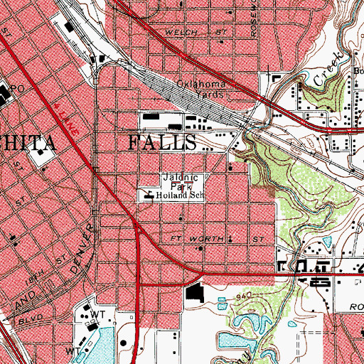 Topographic Map of Jalonic Park, TX