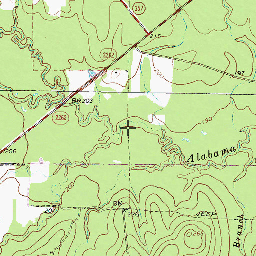 Topographic Map of James Creek, TX
