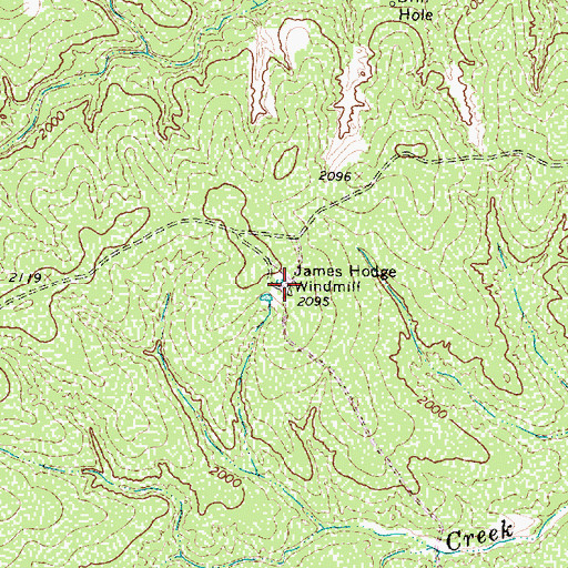 Topographic Map of James Hodge Windmill, TX
