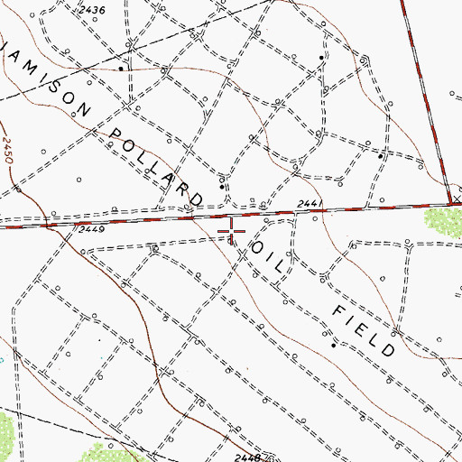 Topographic Map of Jamison Pollard Oil Field, TX